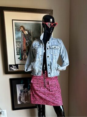 Hot Pink Leopard Print Mini Skirt | Y2K Edgy Zip Front